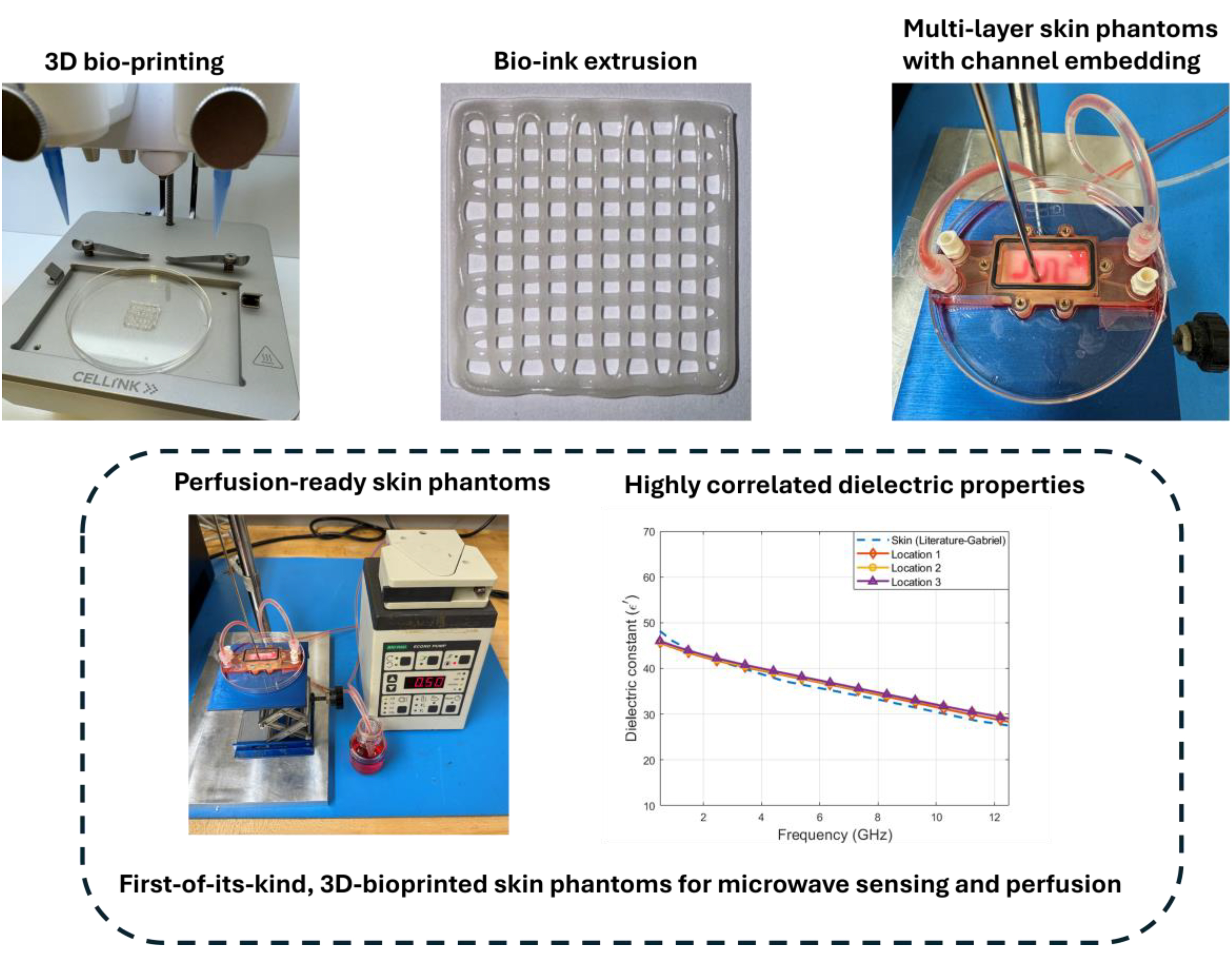 3D bio-printed skin phantom with microfluidic channels